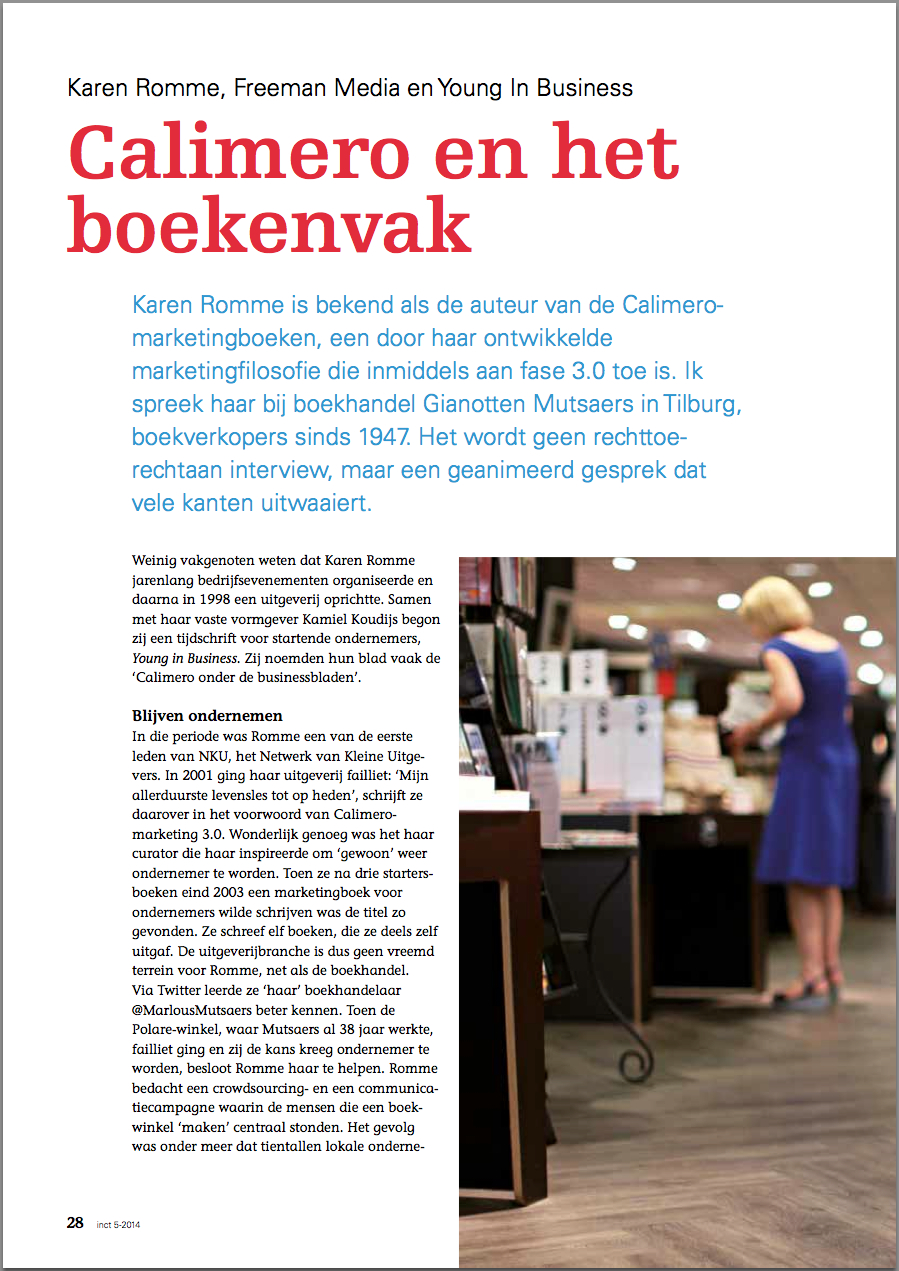 Calimero en het boekenvak in inct.magazine tekst david huijzer foto Anna Green pagina 1