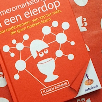 calimeromarketing 3.0 in een eierdop met logo Rabobank